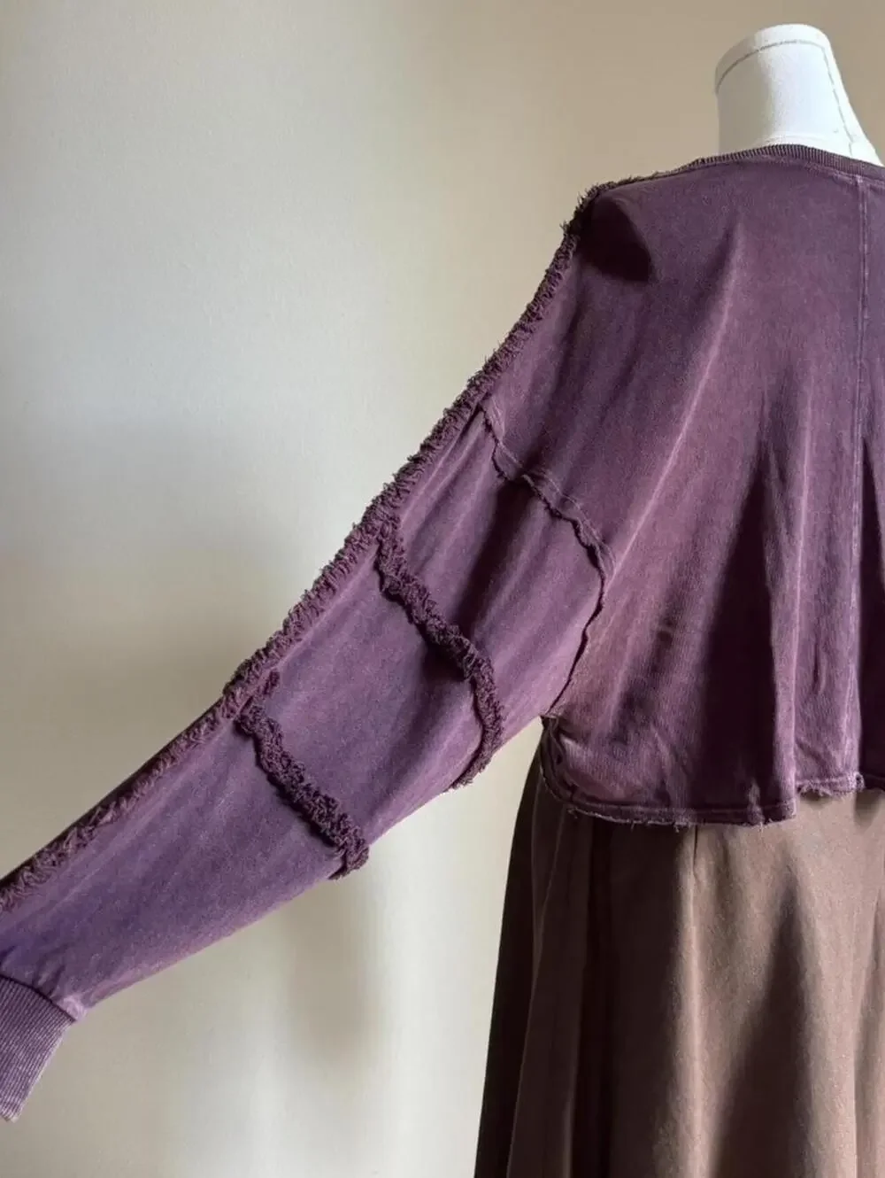 Free People Movement 100% cotton cropped top in faded plum